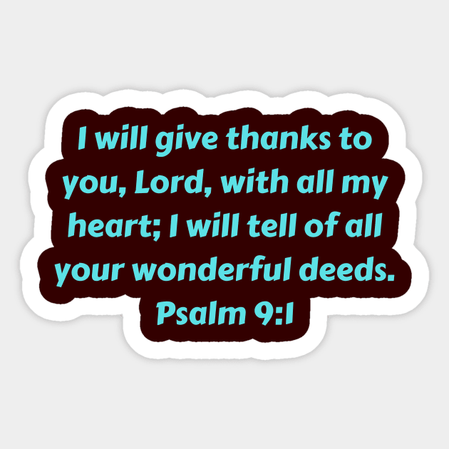 Bible Verse Psalm 9:1 Sticker by Prayingwarrior